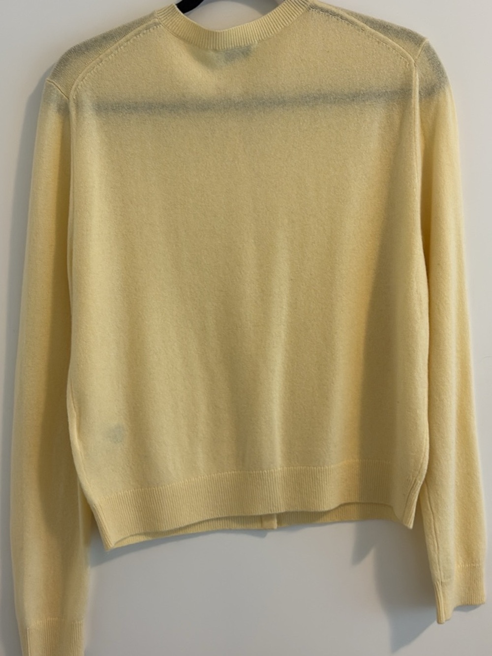 Aritzia Light Yellow Button-Front Crewneck Cardigan - Picture 3 of 3